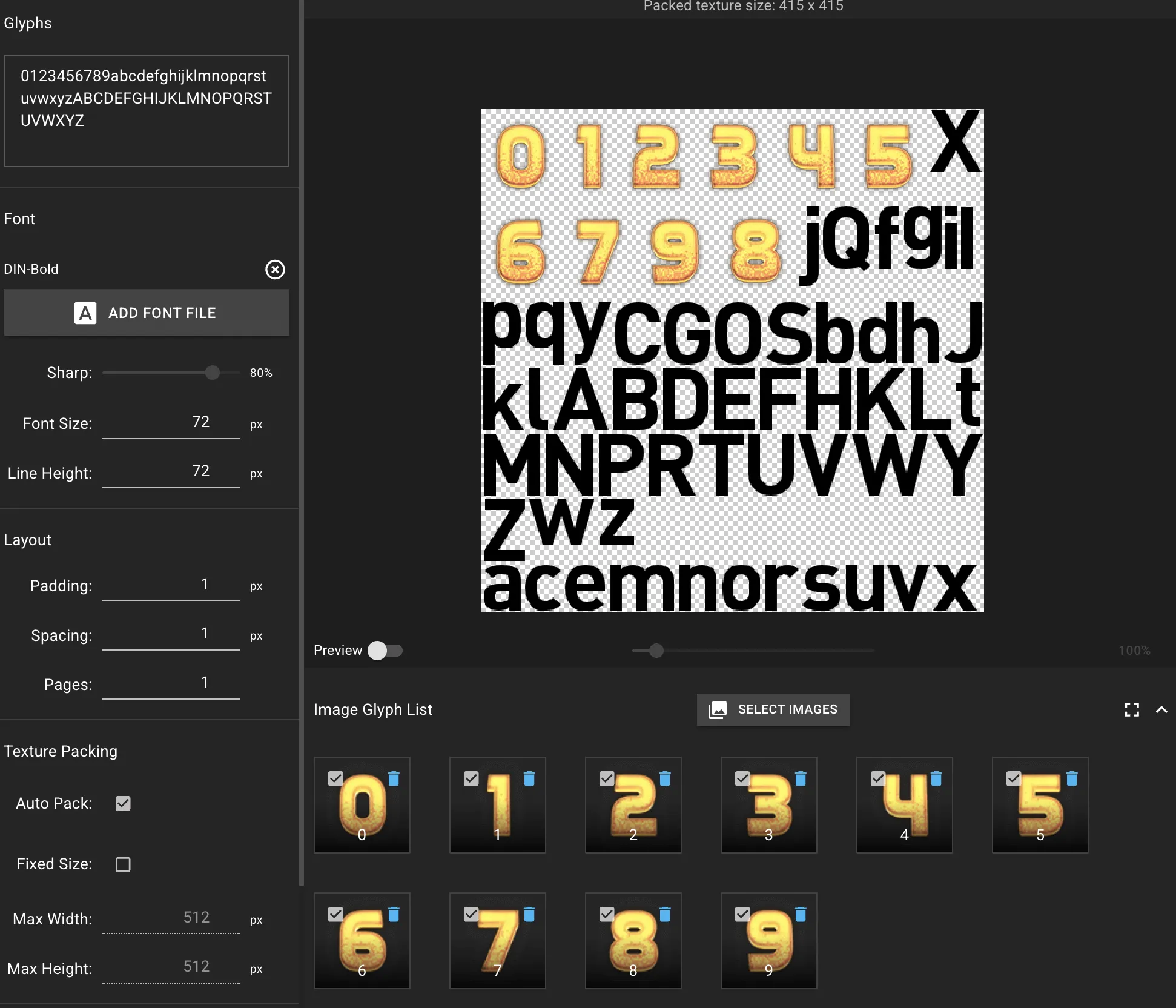 图片字形界面