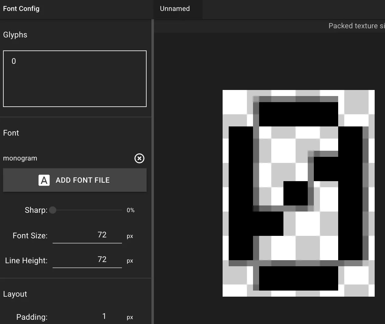 Example of a font with 0% sharpness